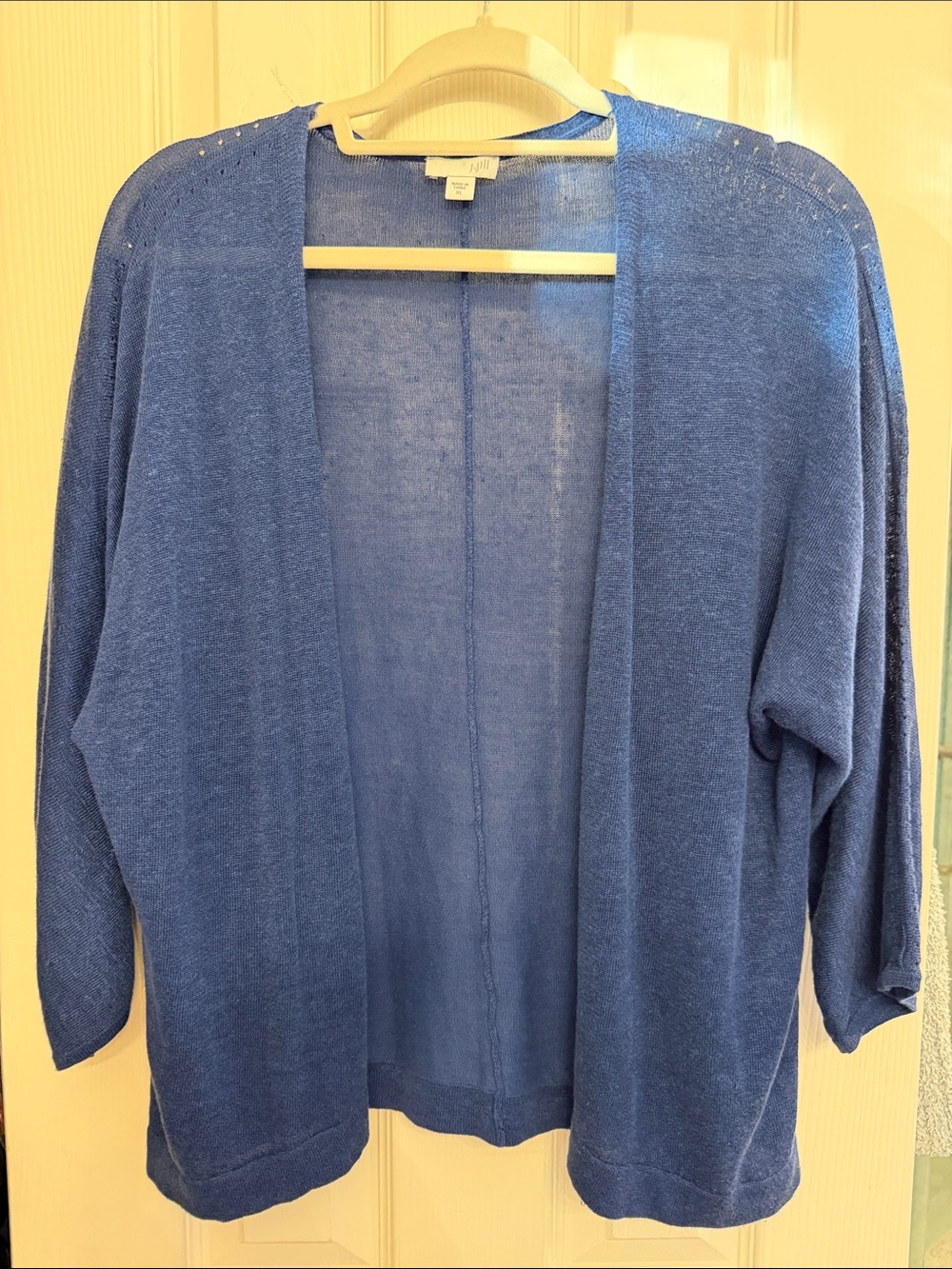 J. Jill Open-Front Blue Lightweight Cardigan